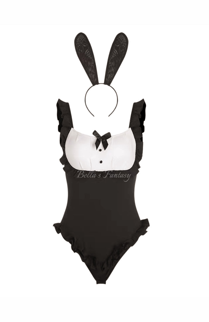 Cute Playboy Bunny Costume Black Cosplay Bodysuit Sexy Lingerie Set BELLA'S FANTASY Cute Playboy Bunny Costume Black Cosplay Bodysuit Sexy Lingerie Set BELLA'S FANTASY