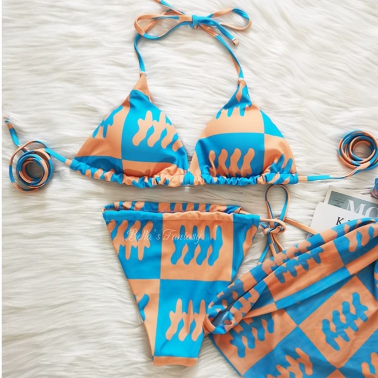Bella’s Fantasy Women's Swimwear Sexy Vacation Bikini Set 3 Pieces size M