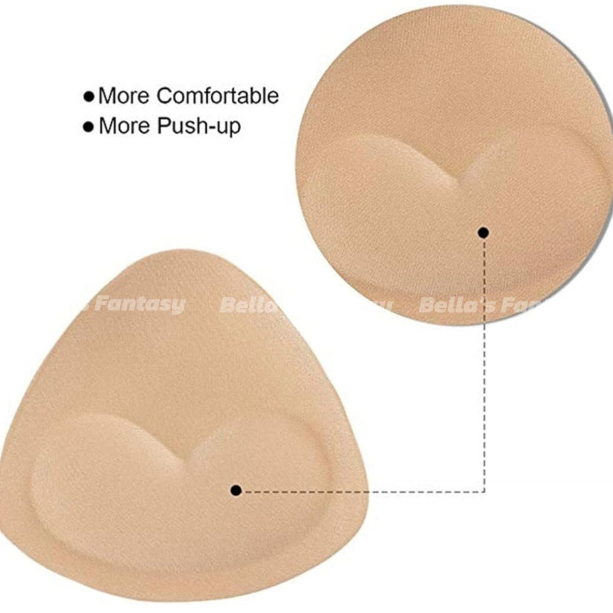 Bella's Fantasy Self-adhesive Invisible Breast Pad Thickened Bikini Breast Pad Insert Sponge Women's Lingerie 1Pair 2pcs