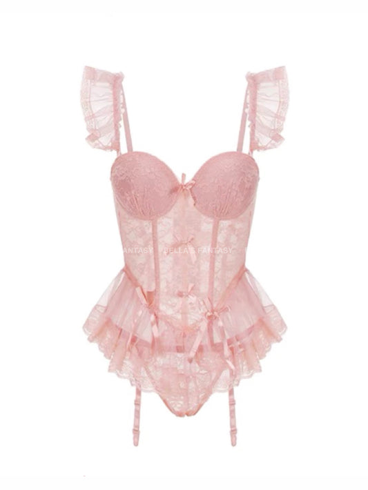 Stella Corset Lingerie set-Lt Pink
