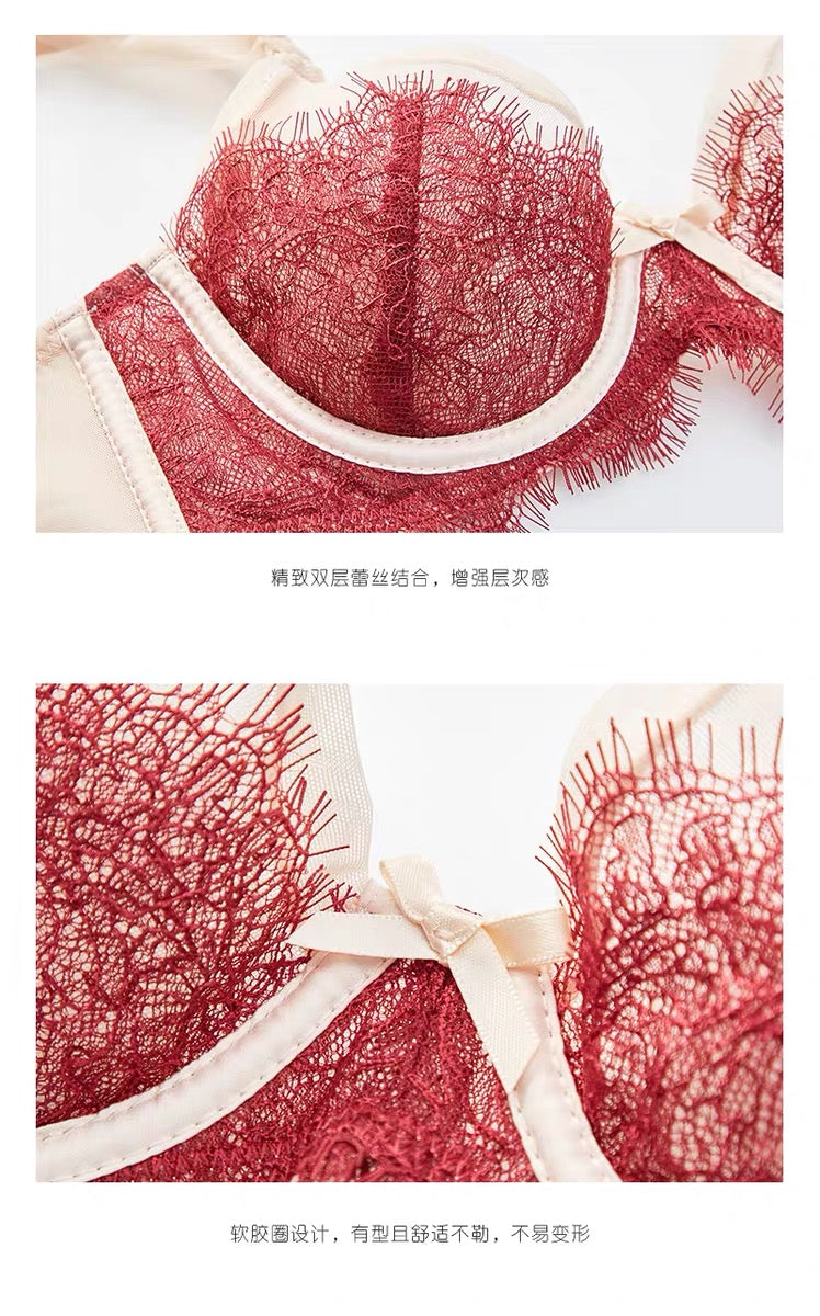 Reese Eyelash Lace Lingerie set Bra and Panty