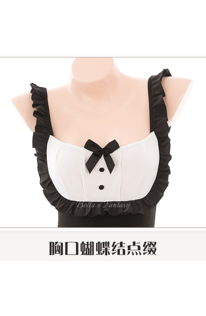Cute Playboy Bunny Costume Black Cosplay Bodysuit Sexy Lingerie Set