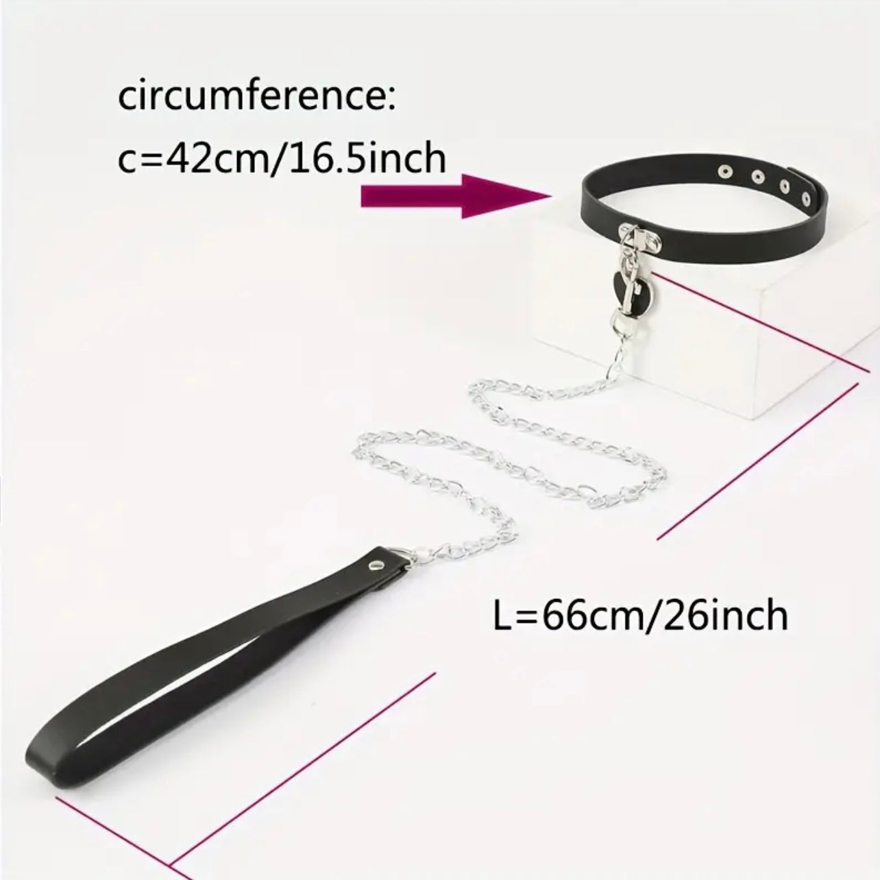 Bella's Fantasy Gothic Bondage Heart Pendant PU Leather Necklace Collar Adjustable Choker one size