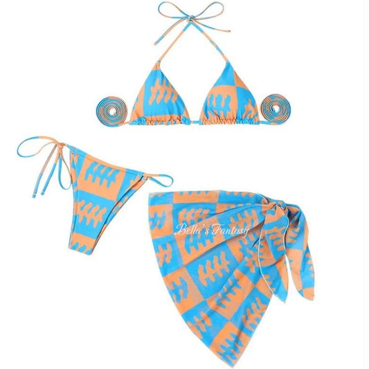 Bella’s Fantasy Women's Swimwear Sexy Vacation Bikini Set 3 Pieces size M