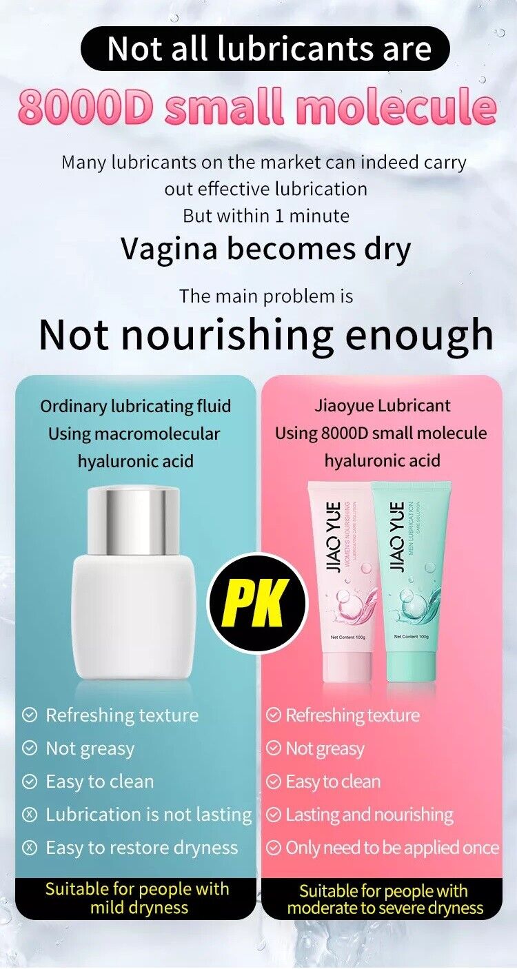 Jiaoyue Lubricant Molecule Hyaluronic Acid Nourishes Private Parts Men and Women Lubricant 1pc 100g