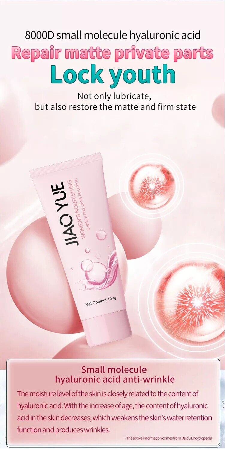 Jiaoyue Lubricant Molecule Hyaluronic Acid Nourishes Private Parts Men and Women Lubricant 1pc 100g